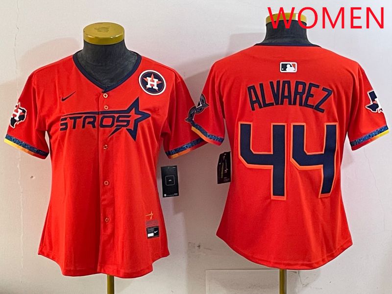 Women Houston Astros #44 Alvarez Orange Fourth generation Joint Name Nike 2025 MLB Jersey style 6